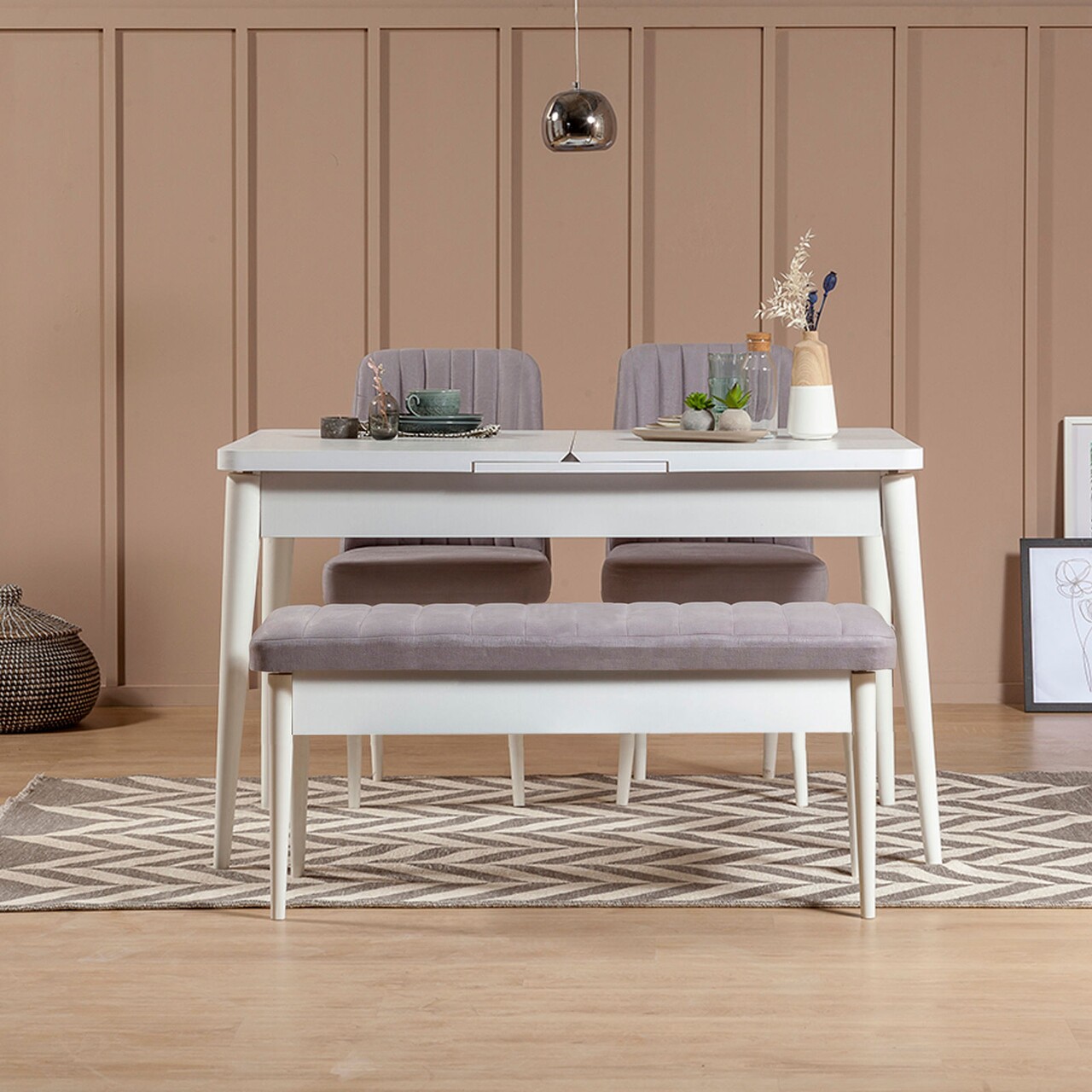 Bancheta Vina 0701-1, Soho, White, Vella, 110x40x51 cm - imagine 7